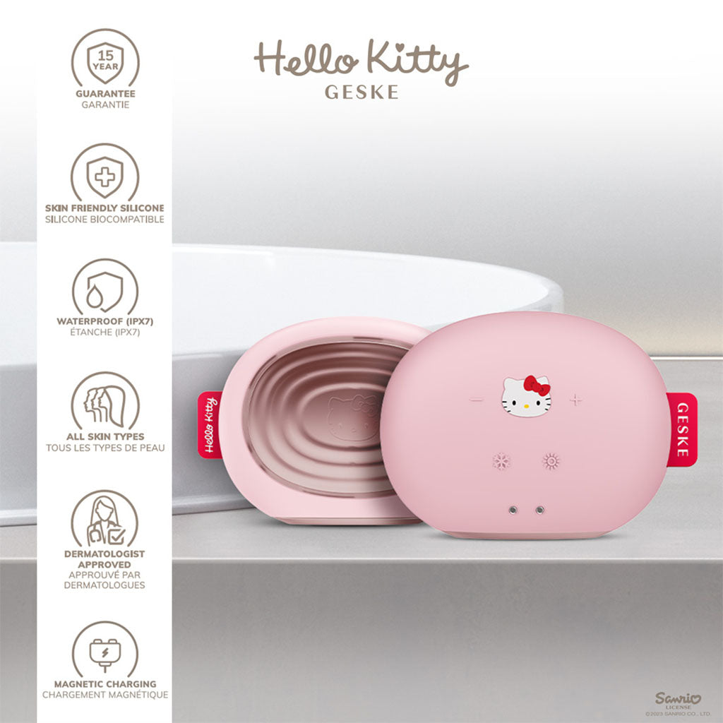 Geske Hello Kitty SmartAppGuided 4-in-1 Sonic Facial Brush In Pink Color For Deep Cleansing & Anti-Aging Massage - Easy Pharmacy LLC