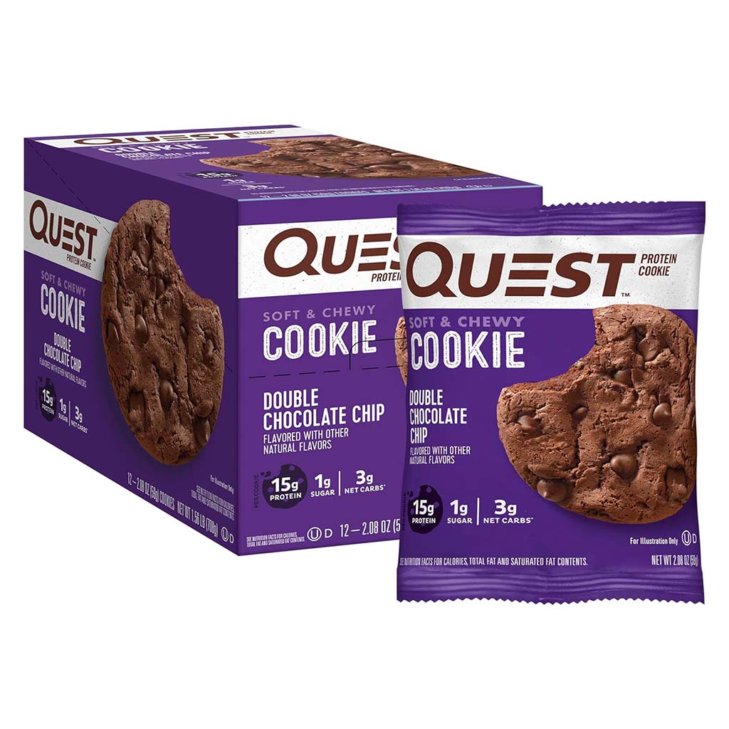 Quest Nutrition Double Chocolate Chip Soft & Chewy Protein Cookie 59g, Pack of 12's - Easy Pharmacy LLC
