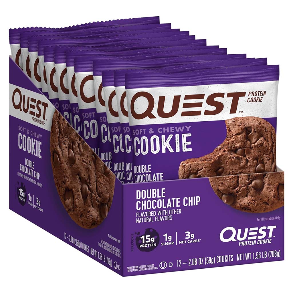 Quest Nutrition Double Chocolate Chip Soft & Chewy Protein Cookie 59g, Pack of 12's - Easy Pharmacy LLC