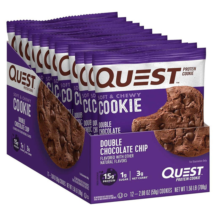 Quest Nutrition Double Chocolate Chip Soft & Chewy Protein Cookie 59g, Pack of 12's - Easy Pharmacy LLC