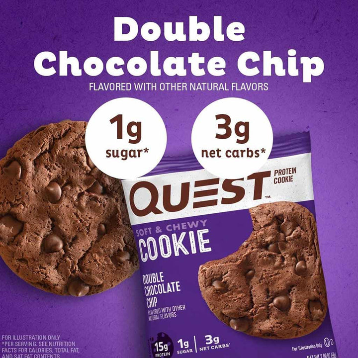 Quest Nutrition Double Chocolate Chip Soft & Chewy Protein Cookie 59g, Pack of 12's - Easy Pharmacy LLC