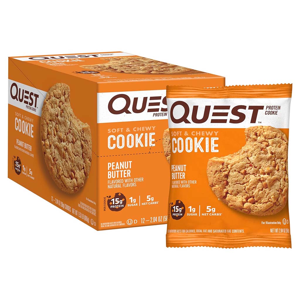Quest Nutrition Peanut Butter Soft & Chewy Protein Cookie 58g, Pack of 12’s - Easy Pharmacy LLC