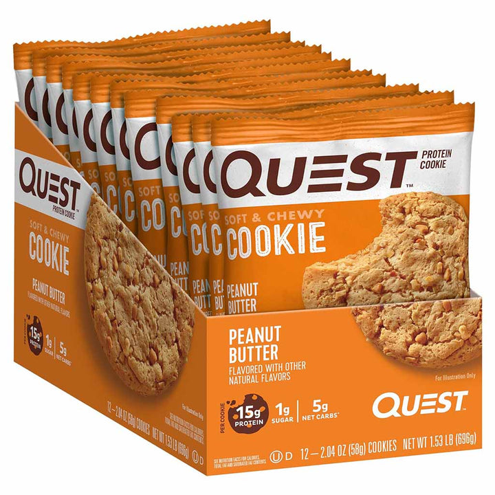 Quest Nutrition Peanut Butter Soft & Chewy Protein Cookie 58g, Pack of 12’s - Easy Pharmacy LLC