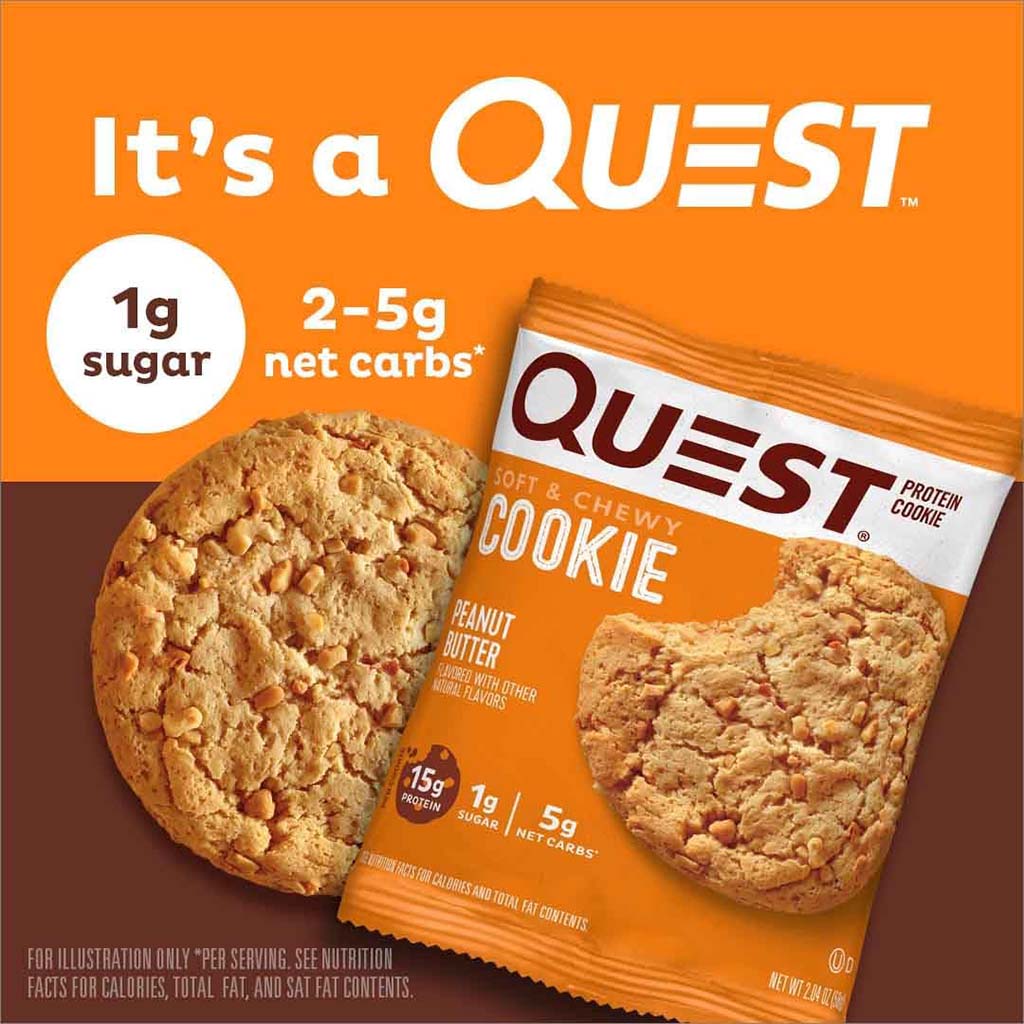 Quest Nutrition Peanut Butter Soft & Chewy Protein Cookie 58g, Pack of 12’s - Easy Pharmacy LLC