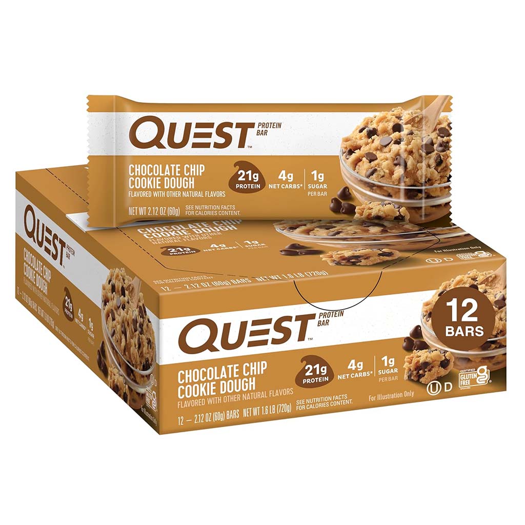 Quest Nutrition Chocolate Chip Cookie Dough Flavoured Protein Bar 50g, Pack of 12's - Easy Pharmacy LLC