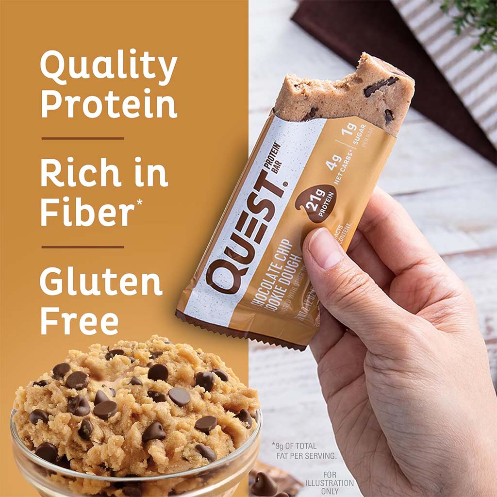 Quest Nutrition Chocolate Chip Cookie Dough Flavoured Protein Bar 50g, Pack of 12's - Easy Pharmacy LLC