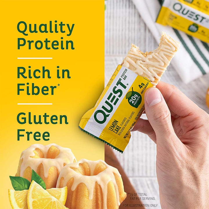 Quest Nutrition Lemon Cake Flavoured Protein Bar 60g, Pack of 12’s - Easy Pharmacy LLC
