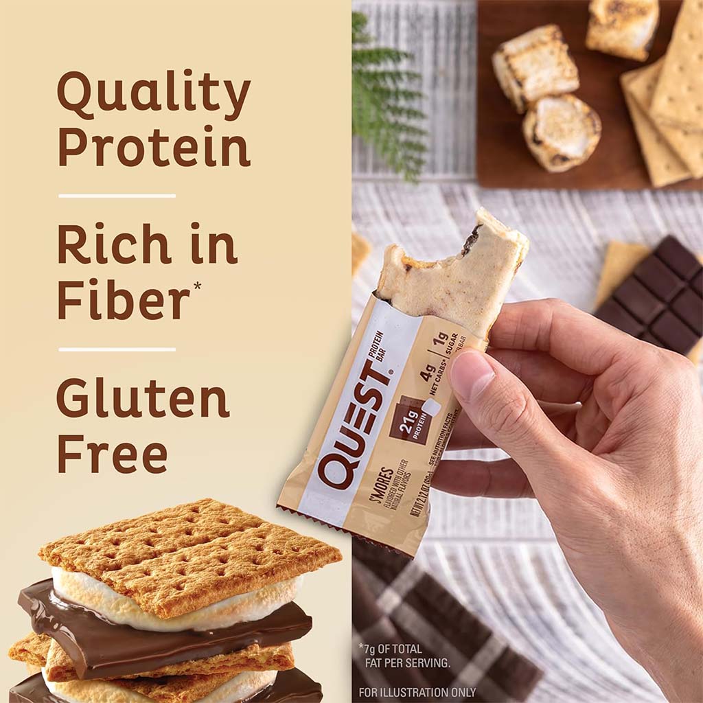 Quest Nutrition S'mores Protein Bar 60g, Pack of 12’s - Easy Pharmacy LLC