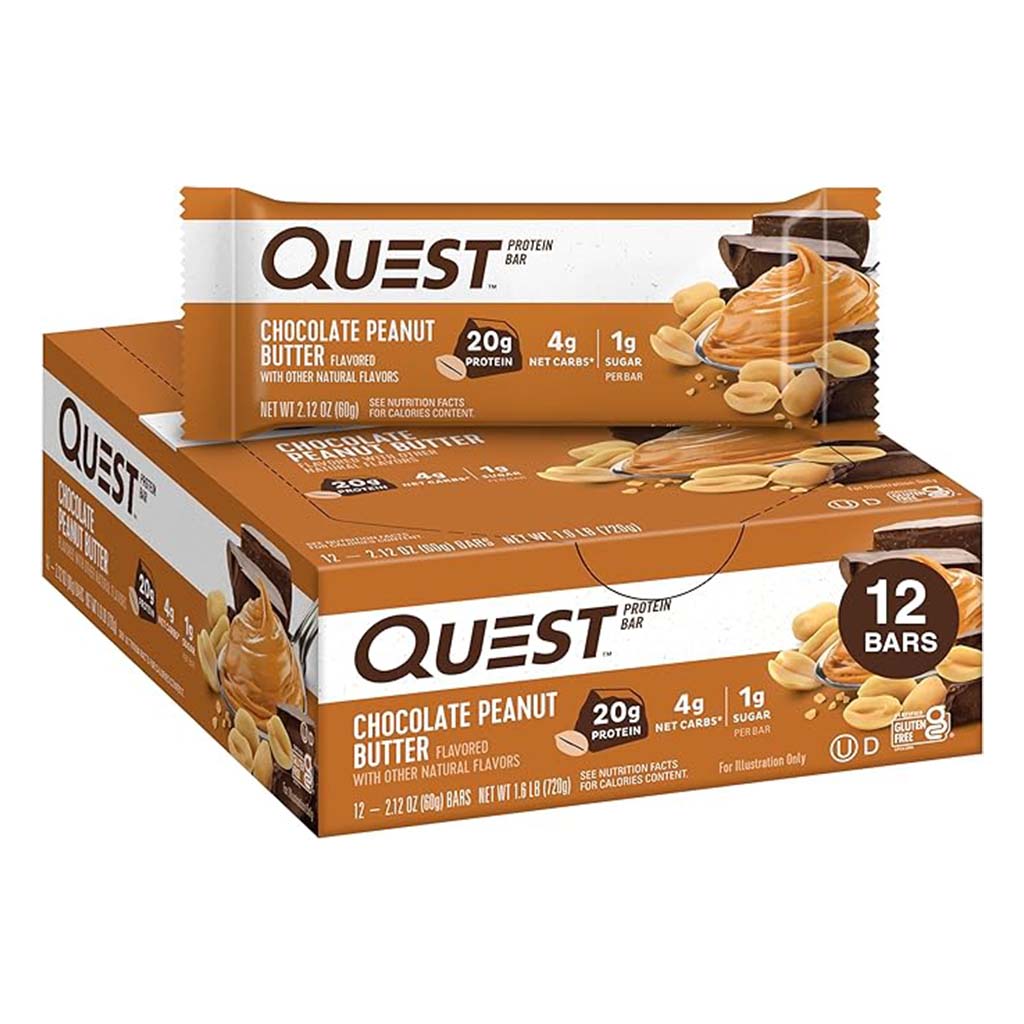 Quest Nutrition Chocolate & Peanut Butter Flavoured Protein Bar 60g, Pack of 12's - Easy Pharmacy LLC