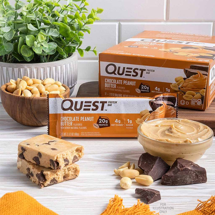 Quest Nutrition Chocolate & Peanut Butter Flavoured Protein Bar 60g, Pack of 12's - Easy Pharmacy LLC