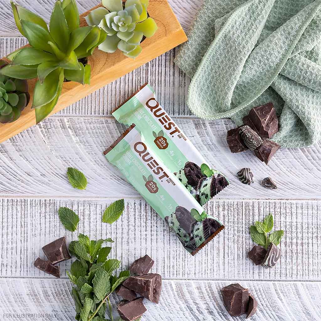 Quest Nutrition Mint & Chocolate Chunk Flavoured Protein Bar 60g, Pack of 12's - Easy Pharmacy LLC