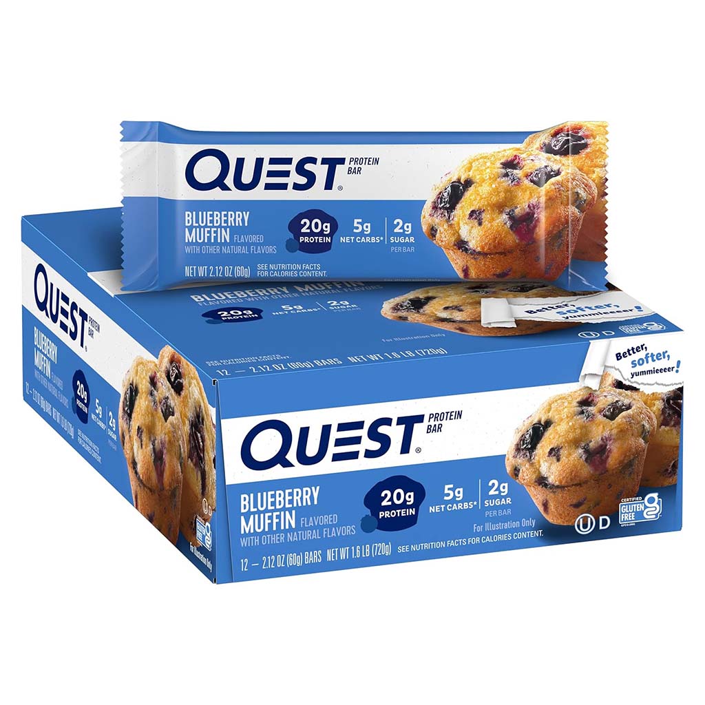 Quest Nutrition Blueberry Muffin Flavoured Protein Bar 60g, Pack of 12’s - Easy Pharmacy LLC