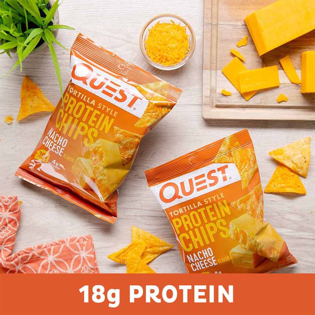Quest Nutrition Tortilla Style Protein Chips 32g With Nacho Cheese Flavor, Pack of 8's - Easy Pharmacy LLC