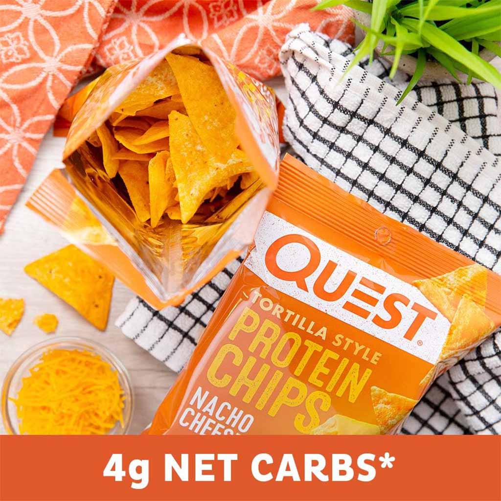 Quest Nutrition Tortilla Style Protein Chips 32g With Nacho Cheese Flavor, Pack of 8's - Easy Pharmacy LLC