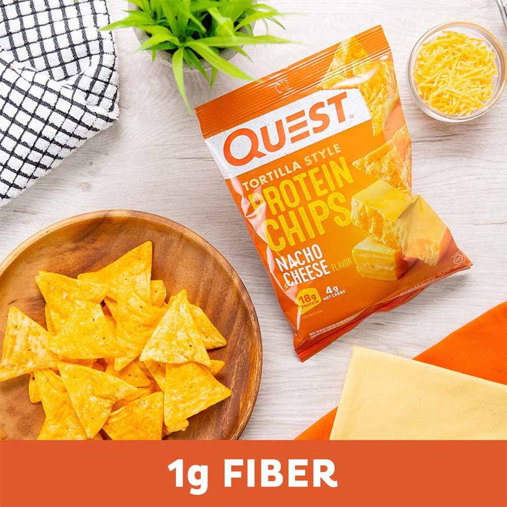 Quest Nutrition Tortilla Style Protein Chips 32g With Nacho Cheese Flavor, Pack of 8's - Easy Pharmacy LLC