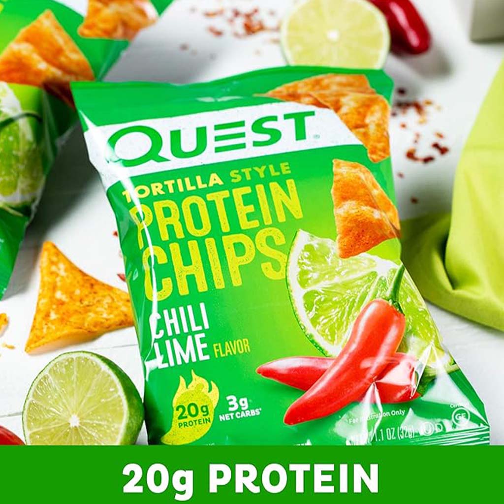 Quest Nutrition Tortilla Style Protein Chips 32g With Chili & Lime Flavor, Pack of 8’s - Easy Pharmacy LLC