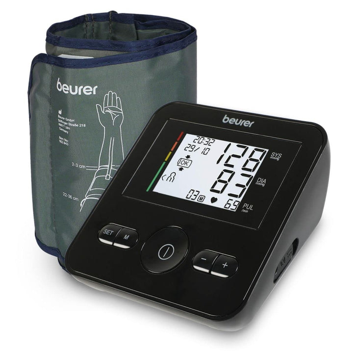 Beurer BM30 Automatic Upper Arm Blood Pressure Monitor With Cuff 22-35 cm One-Button Operation Large LCD Display