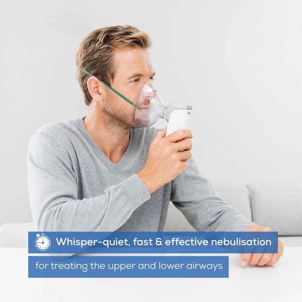 Beurer IH 55 Nebulizer with vibrating membrane technology, portable and quiet, self-cleaning function, inhaler for the treatment of respiratory tract diseases
