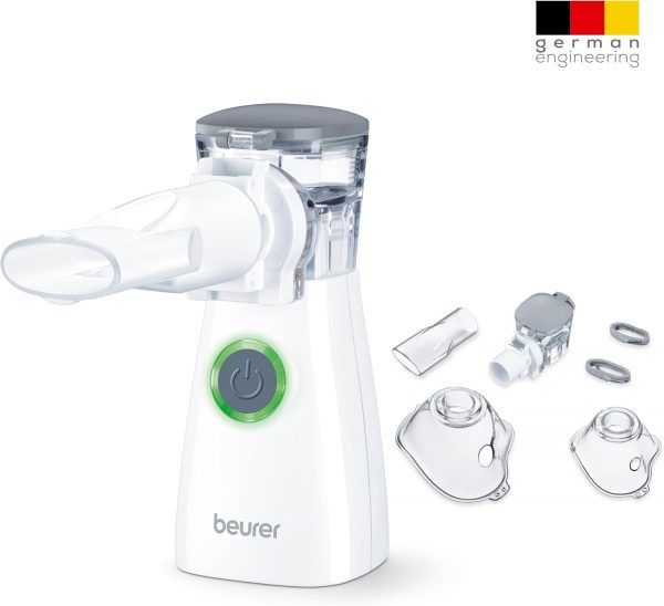Beurer IH 57 Inhaler, nebulization with vibrating membrane technology and aerosol with rechargeable battery, for use in colds, asthma and other respiratory tract diseases