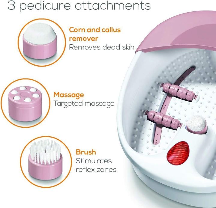 Beurer Foot Bubble Spa FB20 Bubble Massage Foot Bath With Heat Function And Infrared Light Pedicure Application