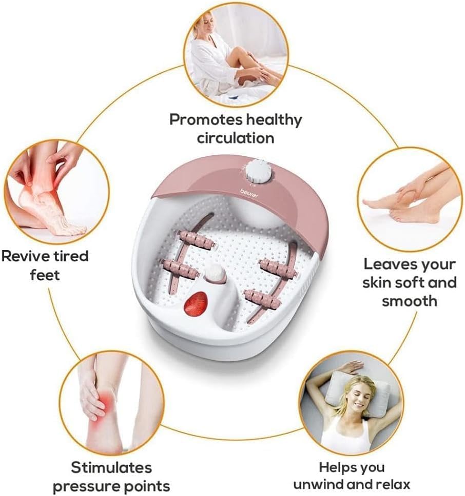 Beurer Foot Bubble Spa FB20 Bubble Massage Foot Bath With Heat Function And Infrared Light Pedicure Application