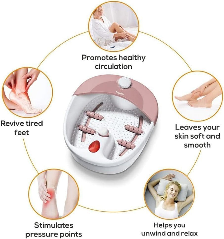 Beurer Foot Bubble Spa FB20 Bubble Massage Foot Bath With Heat Function And Infrared Light Pedicure Application