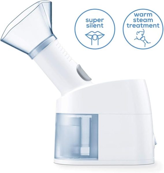 Beurer SI40 Steam Inhaler | Soothing steam Treatment for The Upper Airways | Nebulisation of Saline Solutions and Essential Oils | Inhalation Therapy for Effective Relief from coughs and Congestion