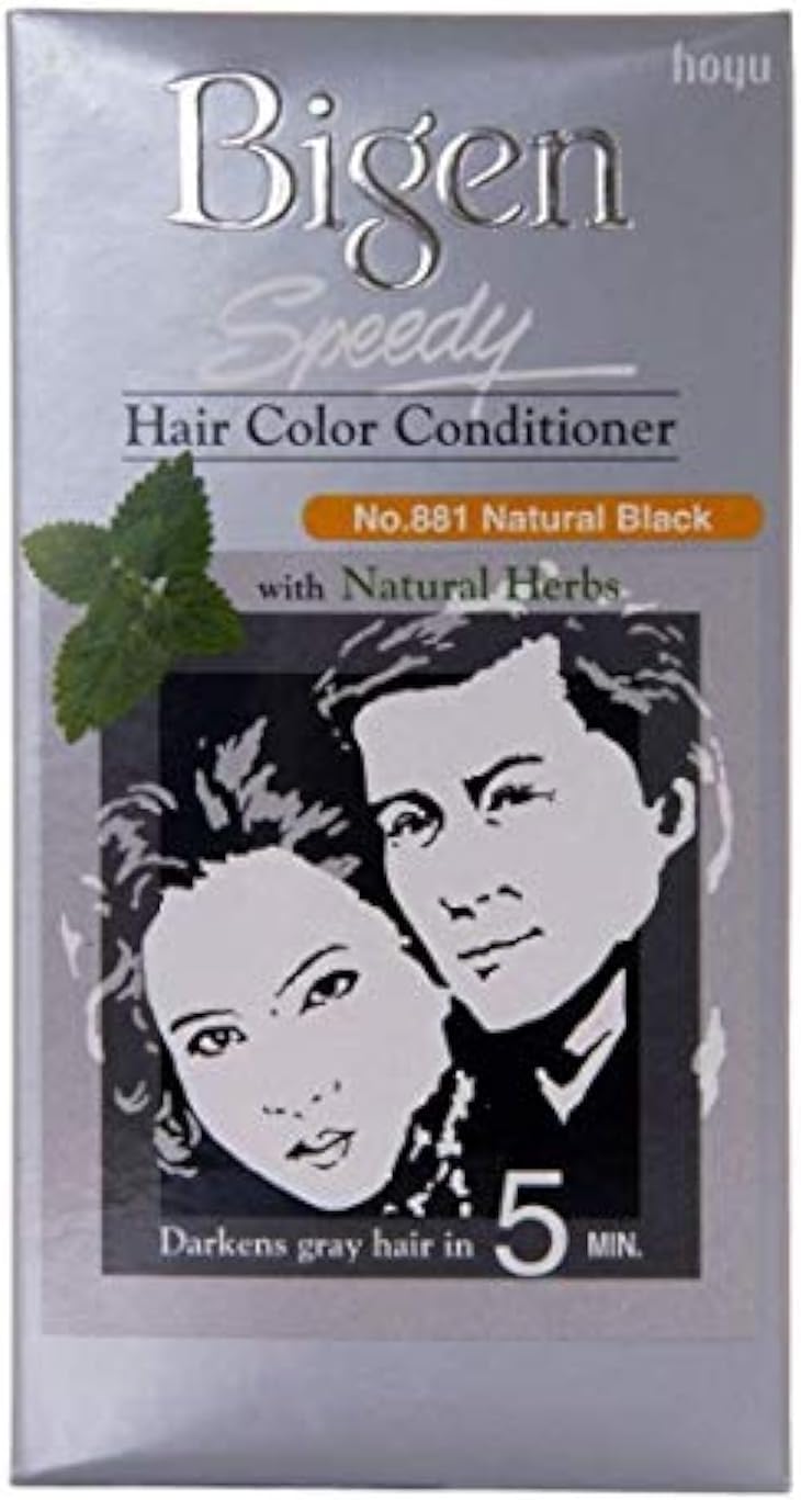 Bigen Speedy Hair Color Conditioner No. 881 Natural Black – Quick & Easy Hair Coloring Cream