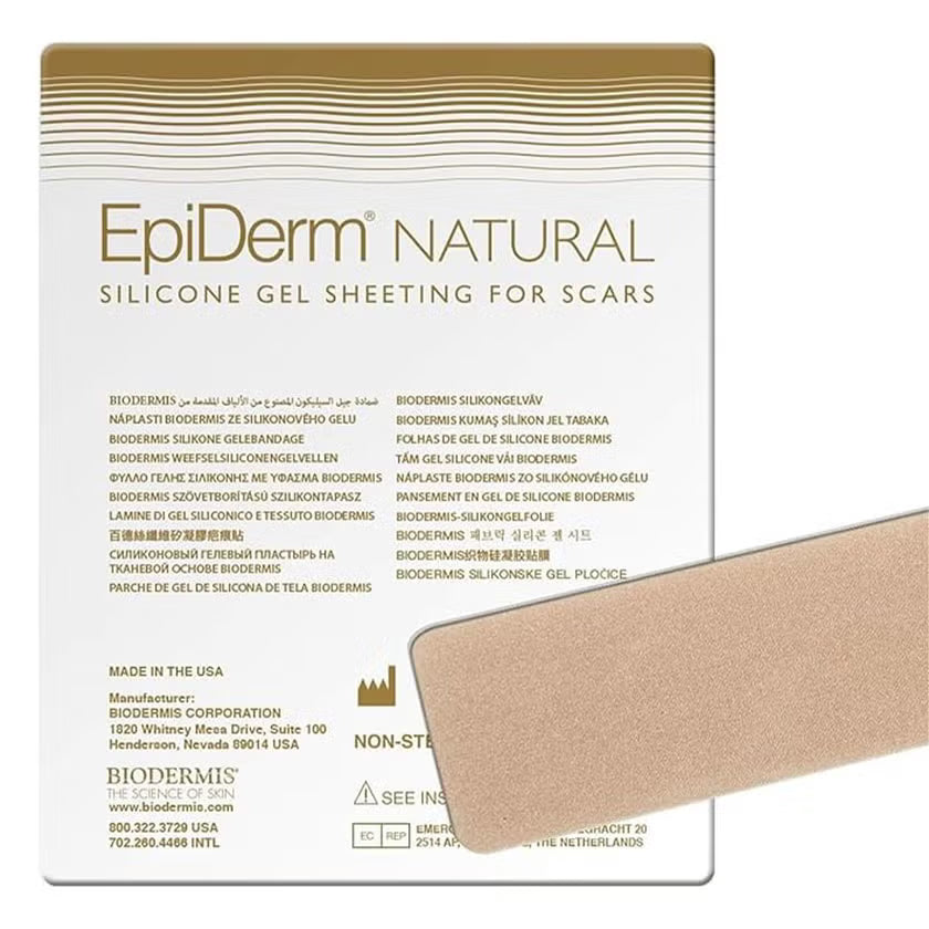 NewGel Silicone Gel Sheeting Natural EpiDerm C Strip 3.6 x 15.2 cm