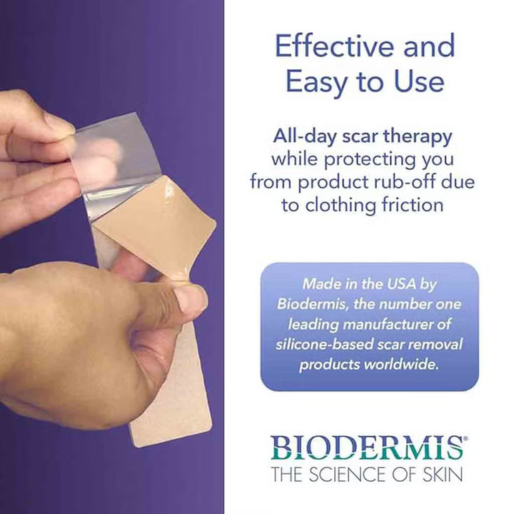 Biodermis Long Strip Silicone Gel Sheeting For Scars 3.6 x 29 cm 1 Pair
