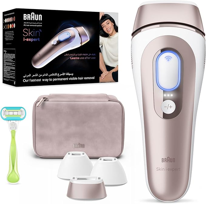 Braun Silk·expert Pro 5 PL7257 IPL Hair Removal Device – Smart At-Home Light Technology with 3 Heads & Venus Razor
