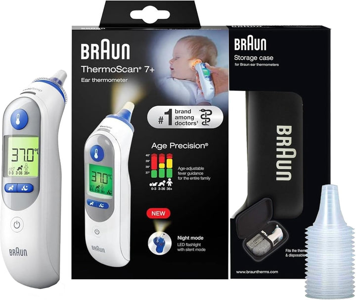 Braun ThermoScan 7 IRT 6525 Ear Thermometer – Age Precision & Color-Coded Display, Fast & Easy Temperature Reading