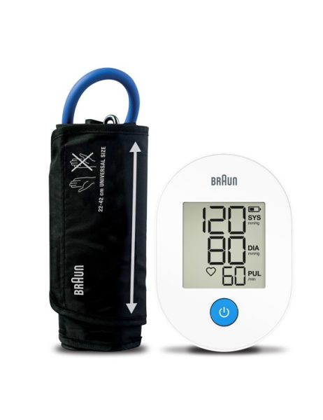 Braun ExactFit 1E Upper Arm Blood Pressure Monitor – Clinically Accurate, Easy-to-Read, Universal Cuff, Stores Last Reading - BUA 4000
