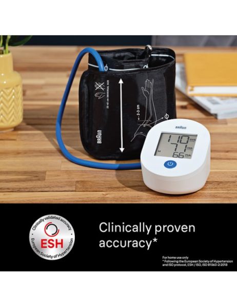 Braun ExactFit 1E Upper Arm Blood Pressure Monitor – Clinically Accurate, Easy-to-Read, Universal Cuff, Stores Last Reading - BUA 4000