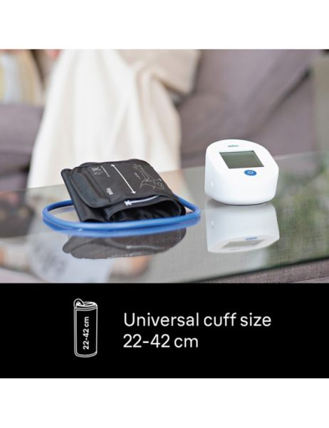 Braun ExactFit 1E Upper Arm Blood Pressure Monitor – Clinically Accurate, Easy-to-Read, Universal Cuff, Stores Last Reading - BUA 4000