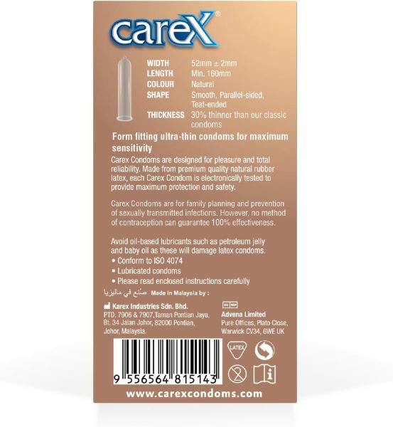 Carex Condoms Zero Thin 24 Count Set of 2