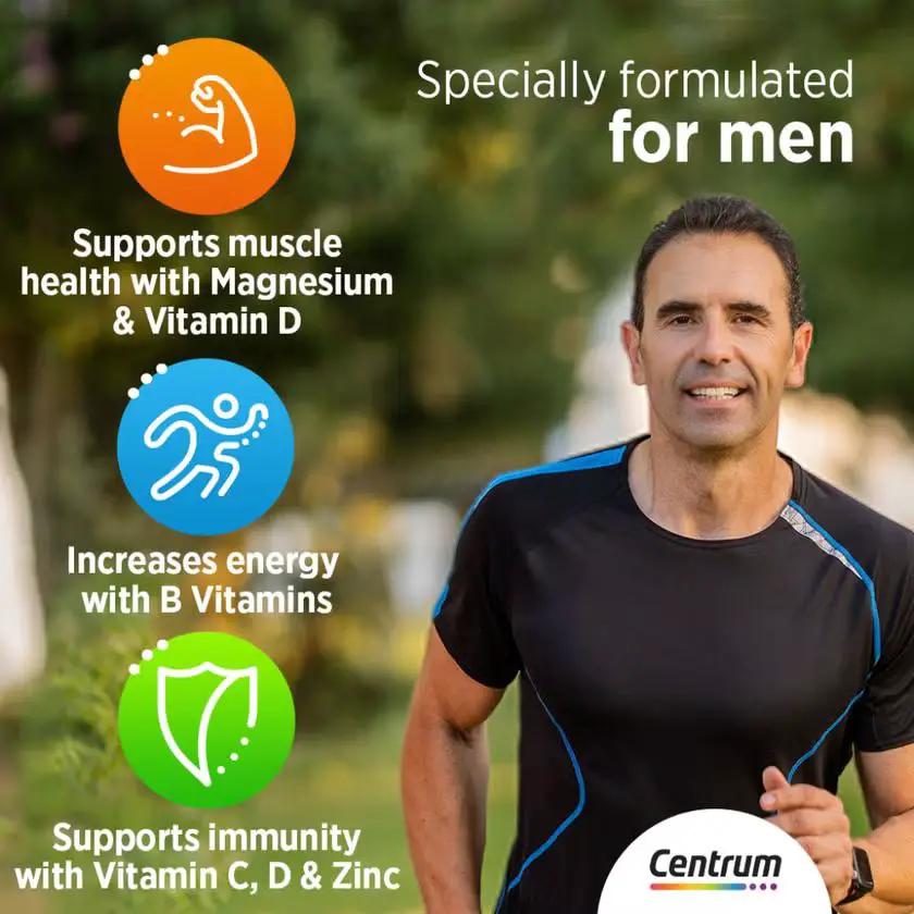 Centrum Men’s Multivitamin Tablets – Daily Nutritional Support Supplement, 30 Count