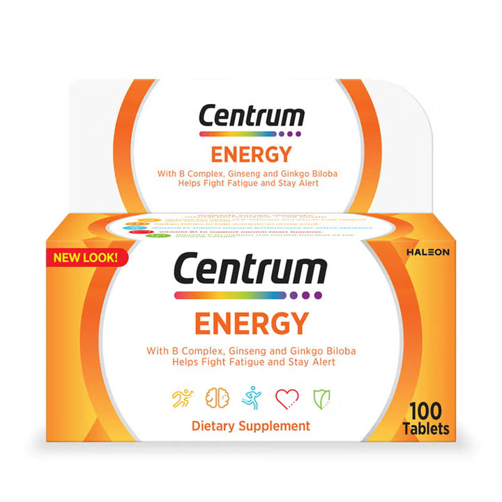 Centrum Energy Multivitamin Tablets with Ginseng & Ginkgo – Daily Nutritional Support, 90 Count