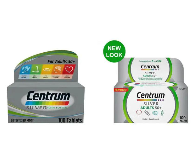 Centrum Silver 50+ Multivitamin with Lutein – Daily Nutritional Support for Adults, 100 Tablets