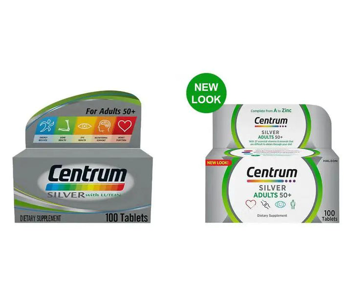 Centrum Silver 50+ Multivitamin with Lutein – Daily Nutritional Support for Adults, 100 Tablets