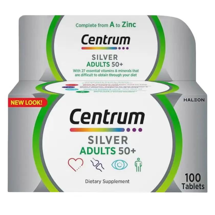Centrum Silver 50+ Multivitamin with Lutein – Daily Nutritional Support for Adults, 100 Tablets