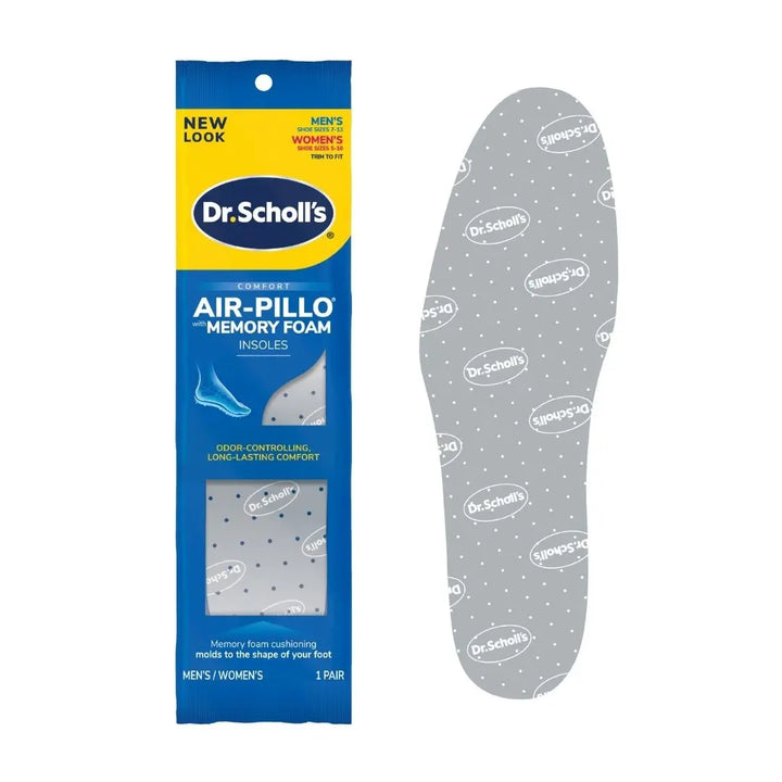 Dr. Scholl’s Air-Pillo® Memory Foam Comfort Insoles with Odor Control – Long-Lasting Cushioning for Men & Women (1 Pair)