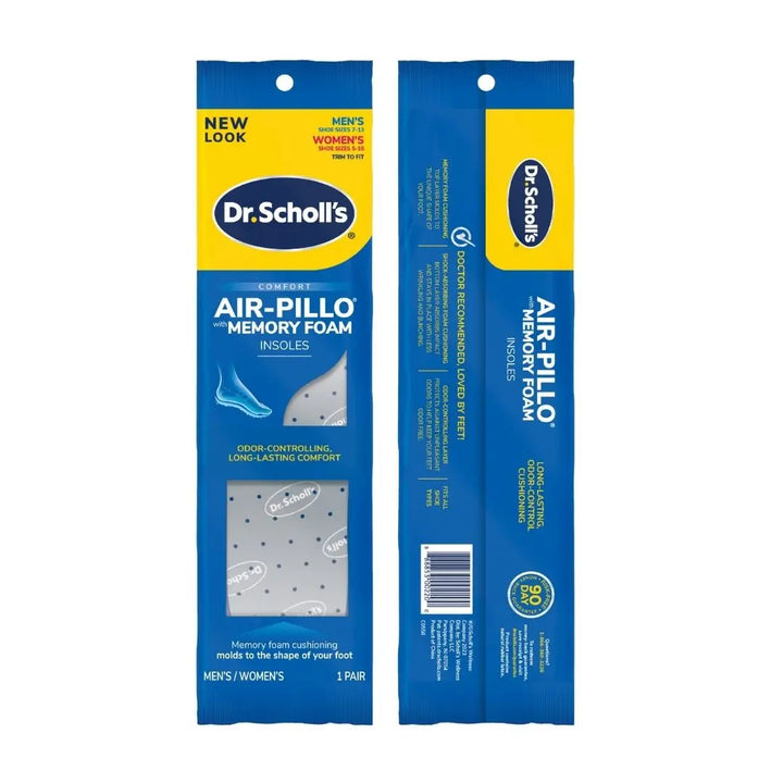 Dr. Scholl’s Air-Pillo® Memory Foam Comfort Insoles with Odor Control – Long-Lasting Cushioning for Men & Women (1 Pair)