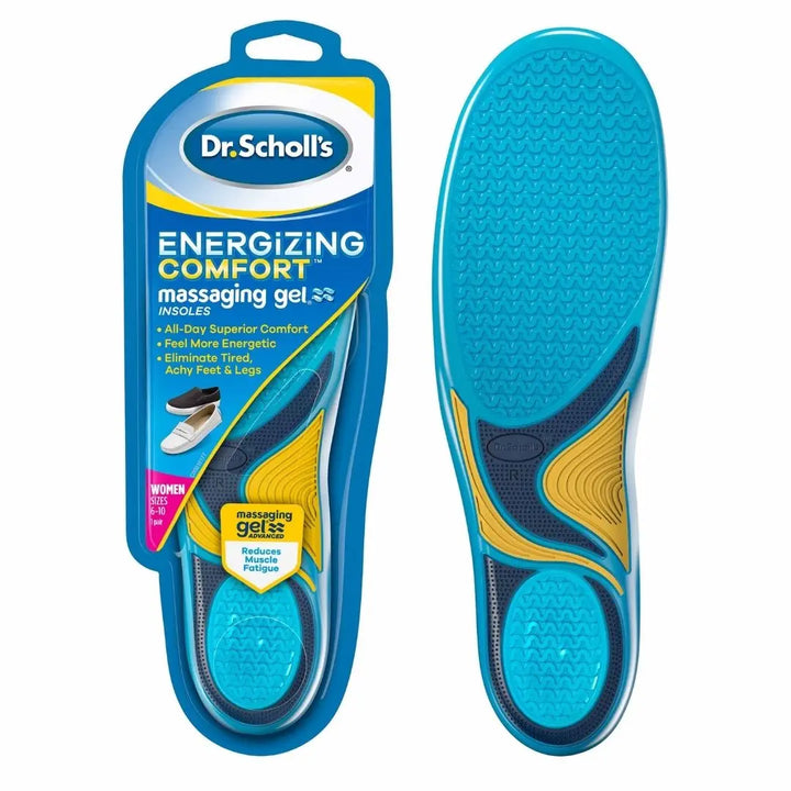 Dr. Scholl’s Women’s Energizing Comfort Insoles with Massaging Gel – All-Day Cushioning (1 Pair)