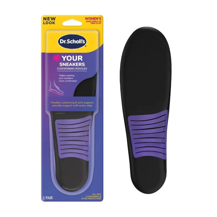 Dr. Scholl’s Women’s Sneaker Insoles – All-Day Cushioning & Shoe Protection (Size 6-10, 1 Pair)