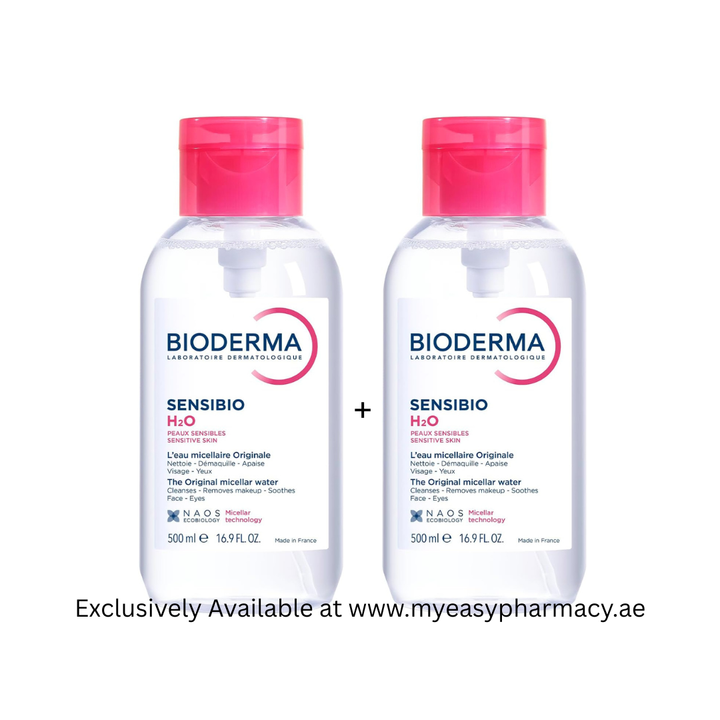 Bioderma Sensibio H2O Micellar Water Sensitive Skin With Pump 500ml Pack Of 2