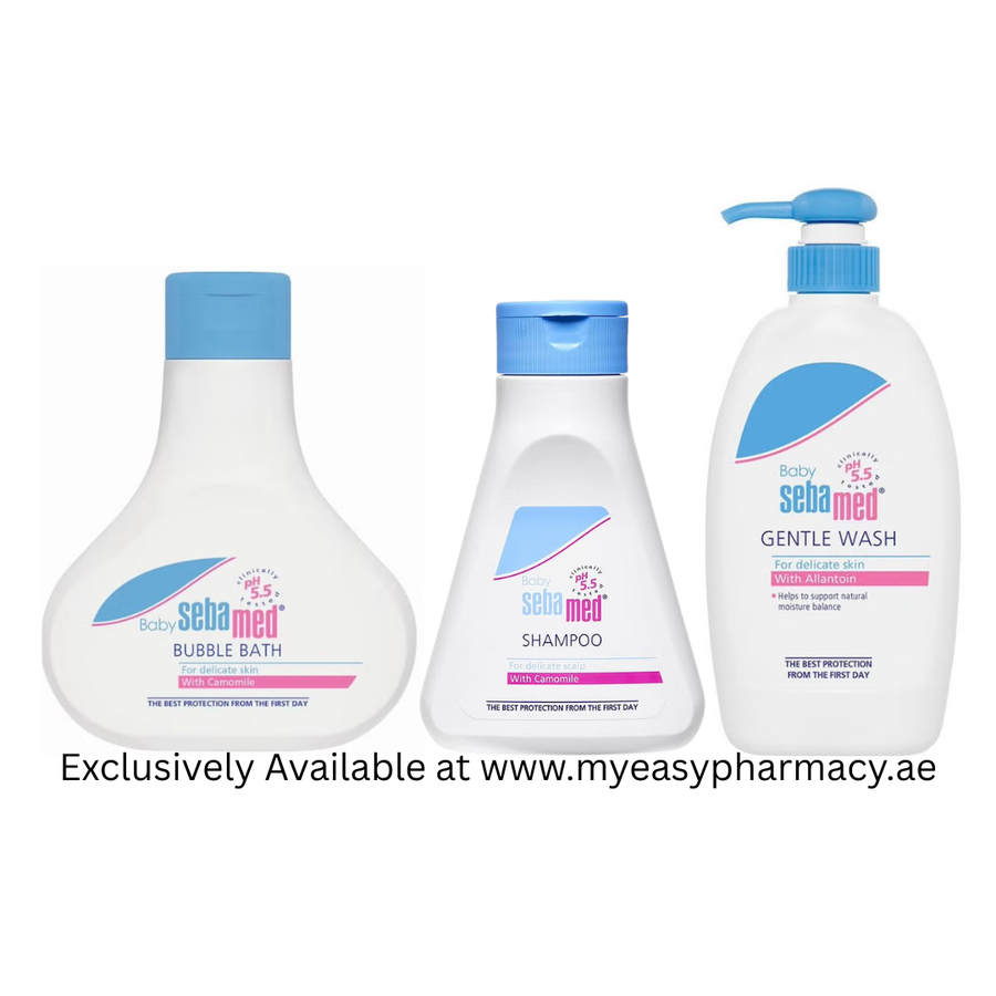Sebamed Baby Complete Head-to-Toe Bath Care Bundle – Wash, Shampoo & Bubble Bath