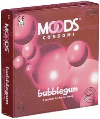 Moods Bubble Gum Condoms Flavoured 3 Count