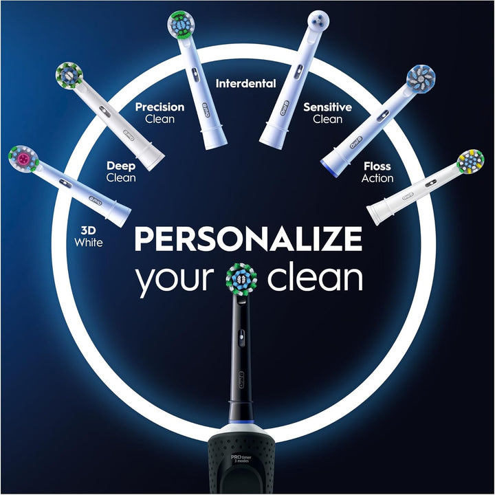 Oral B Vitality 300 Rechargeable Toothbrush with CrossAction Brush Head, 3 Cleaning Modes & 2 Minutes Built-in Timer D103.413.3 Black
