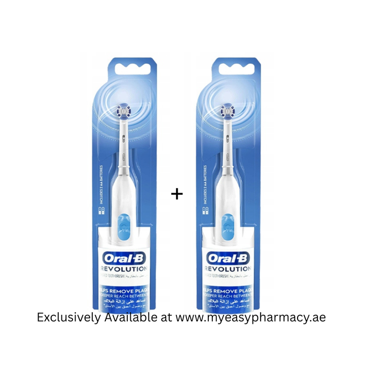 Oral B Revolution Battery Toothbrush White Pack Of 2 With Batteries Included